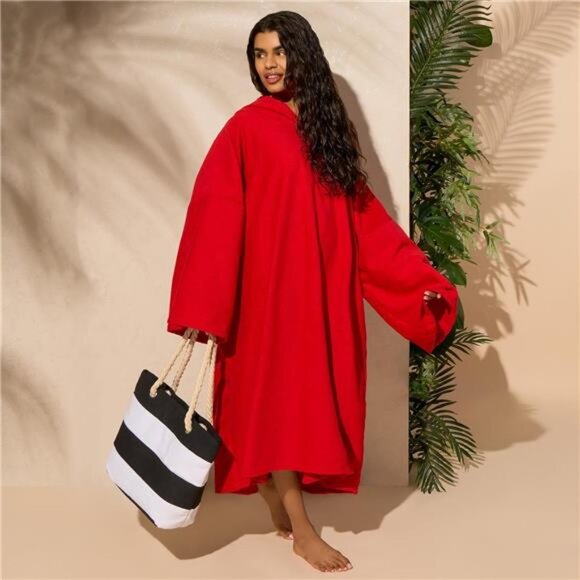 Surf Towel Poncho Adult Hooded - Large Bath Swim Beach Absorbent Microfiber - Picture 3 of 7